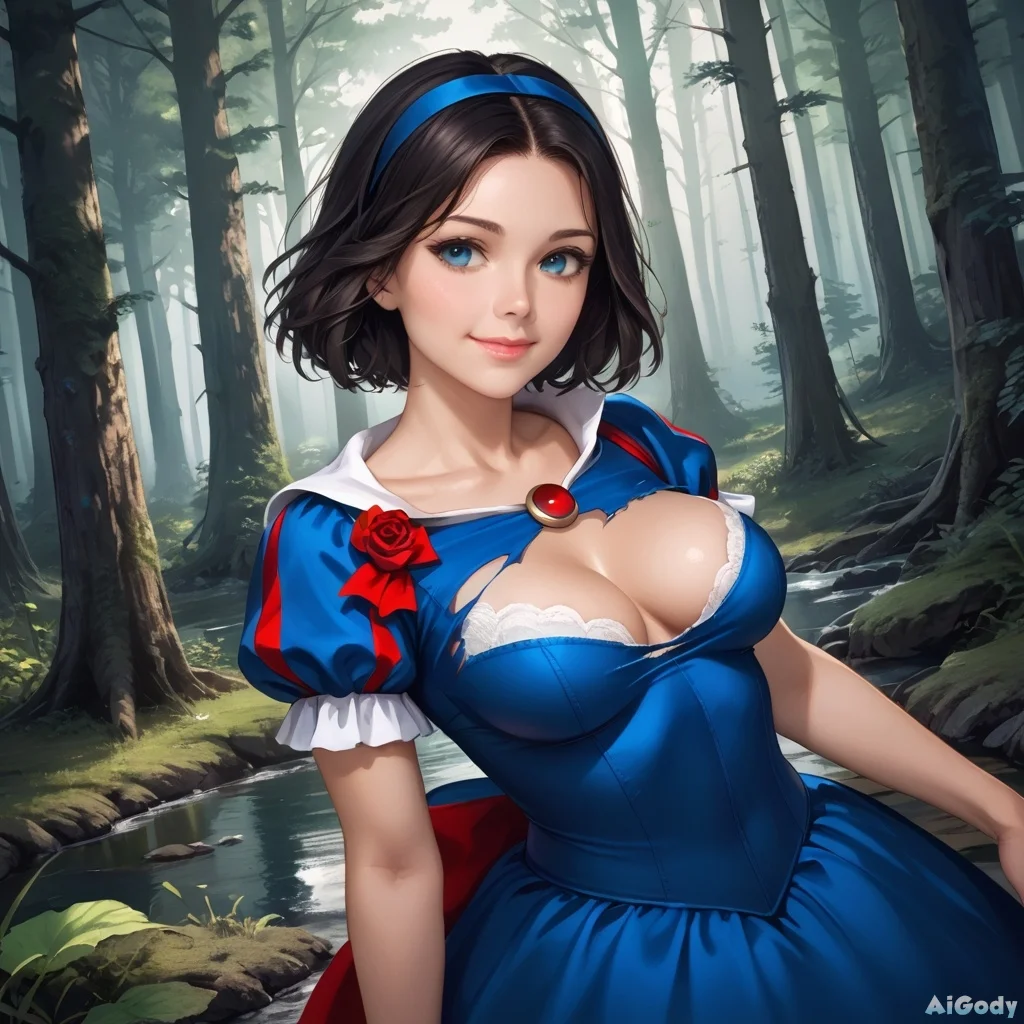 Snow White Shows Big Firm Tits