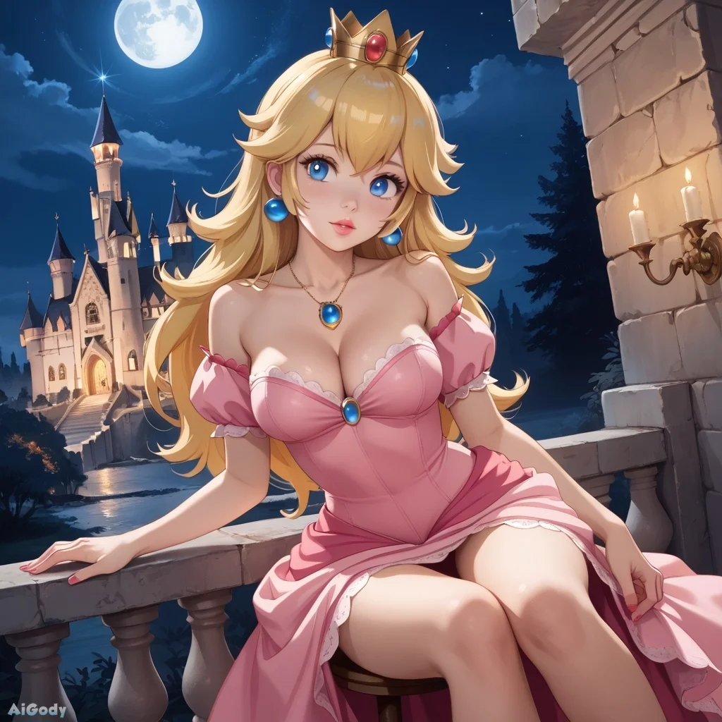 Hot Princess Peach is sad without you